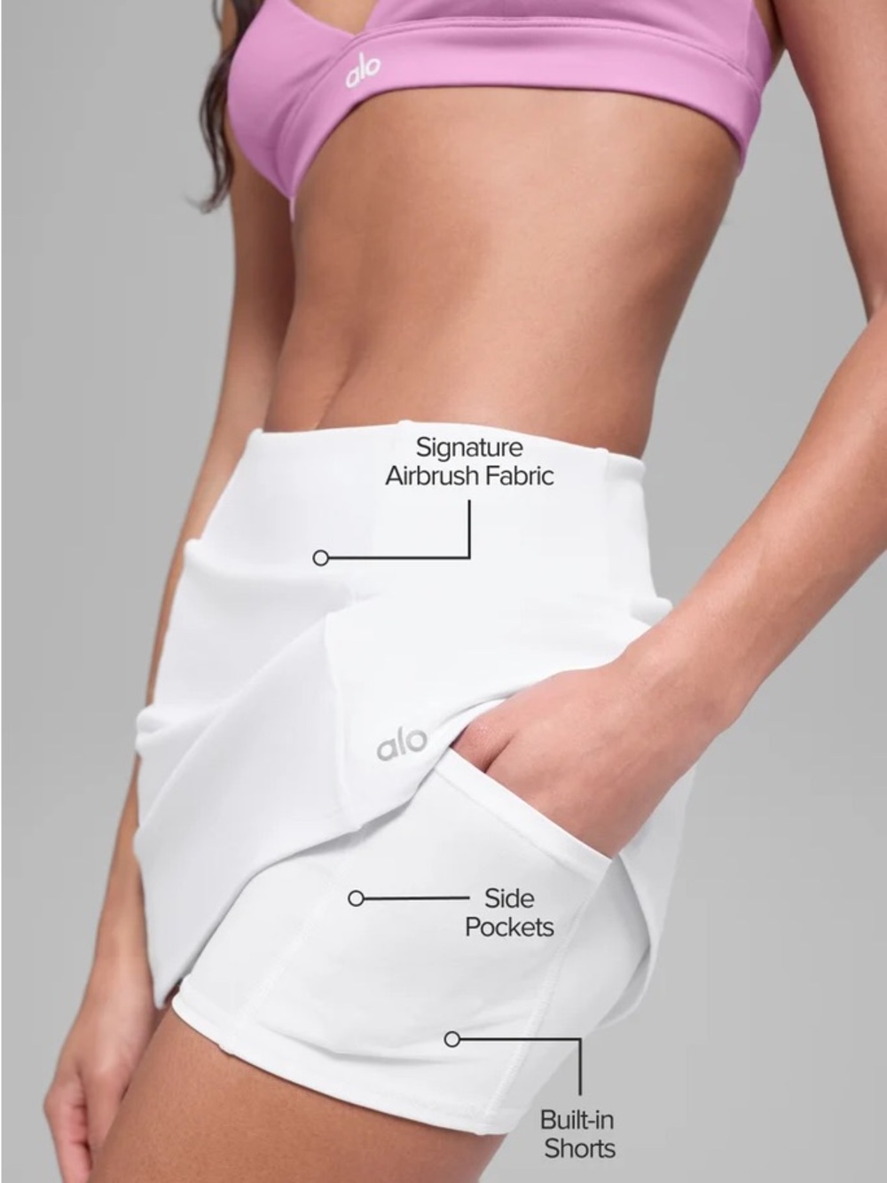 🤍ALO🤍 Airbrush Good Form Tennis Skirt - Picture 4 of 4